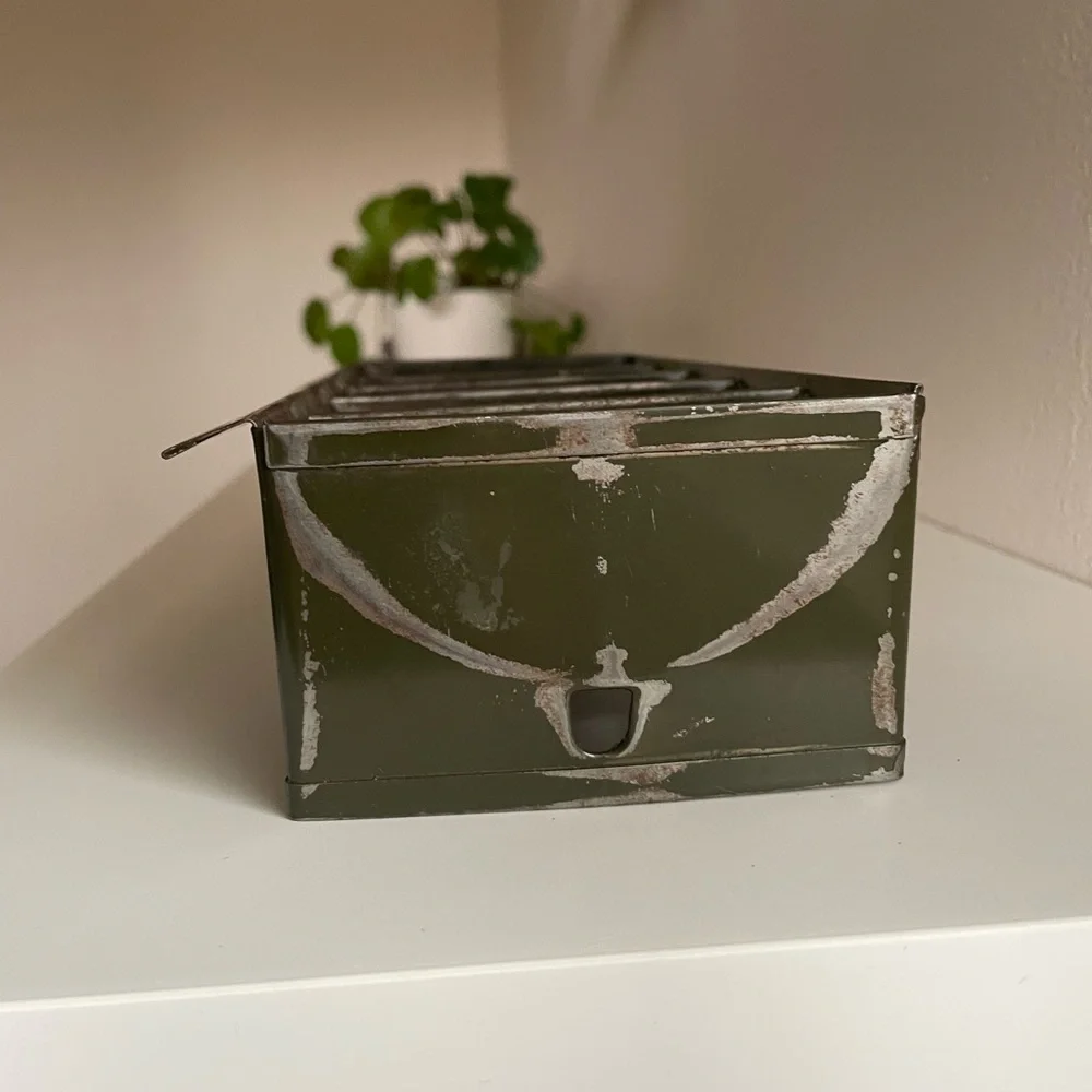Vintage Art Steel Co Steelmaster Green Metal Cash Box